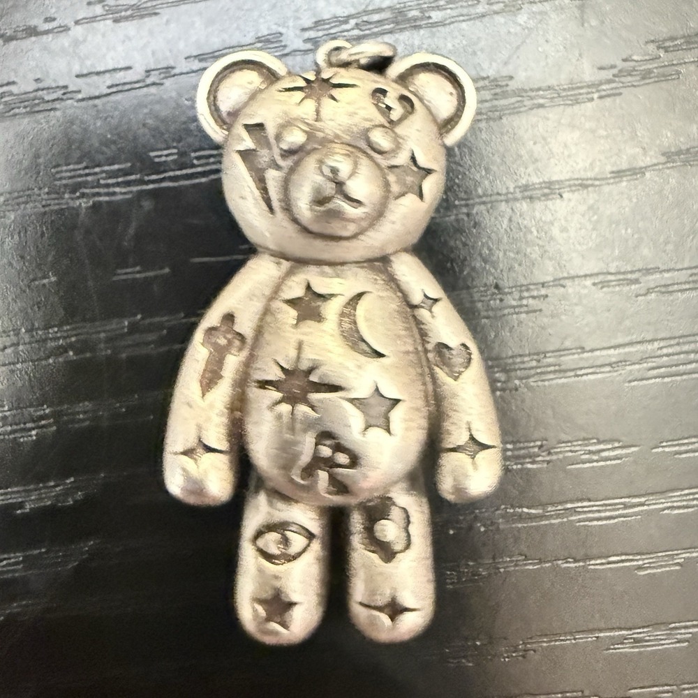 Teddy Fresh HEARTBREAKER Teddy Bear Necklace Pendant Silver Tone- Discontinued